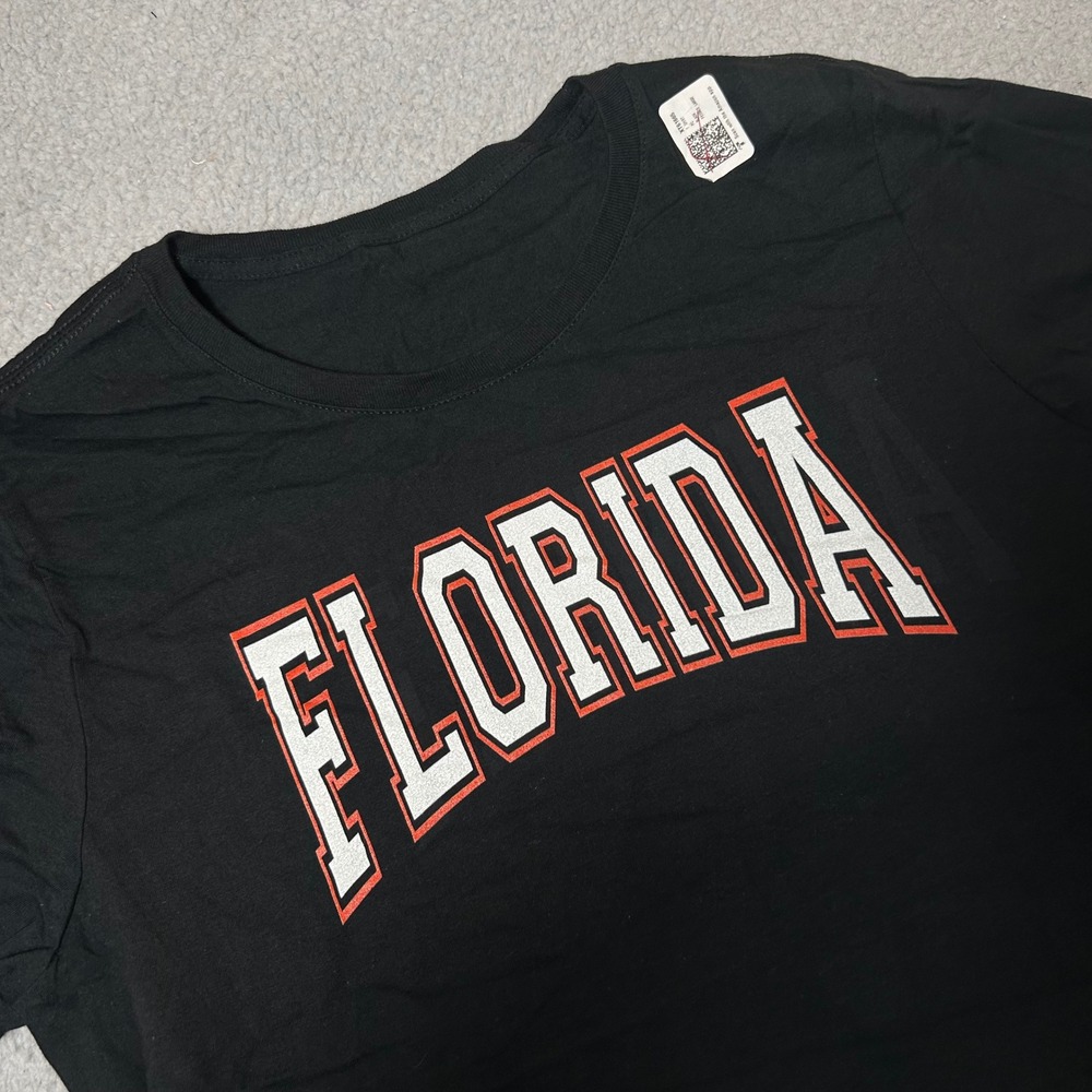 NEW Gildan Florida Graphic T-Shirt Crew Neck Short Sleeve Black‎ Large
